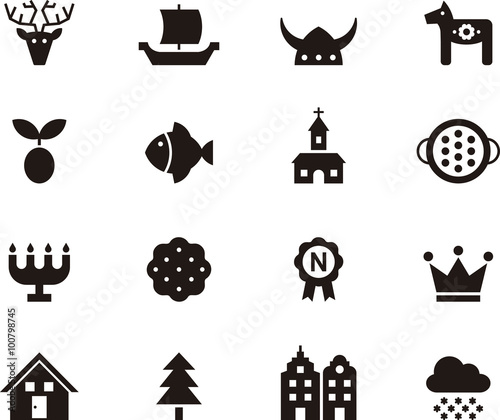  SWEDEN glyph flat icons