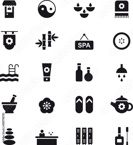 SPA & WELLNESS black icons pack