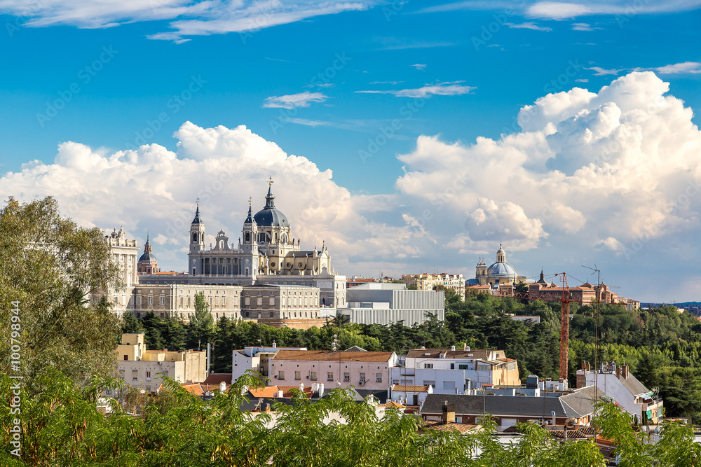 Fototapeta premium Almudena Cathedral and Royal Palace in Madrid