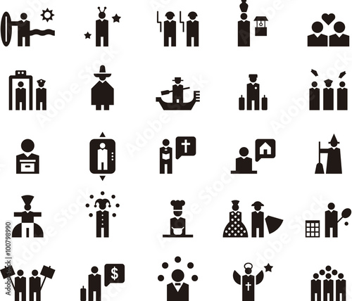 set of PEOPLE glyph icons