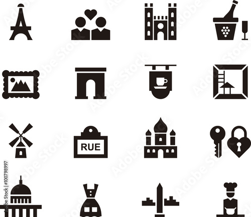 PARIS black icons pack