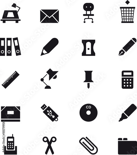 SCHOOL & OFFICE SUPPLIES black icons pack