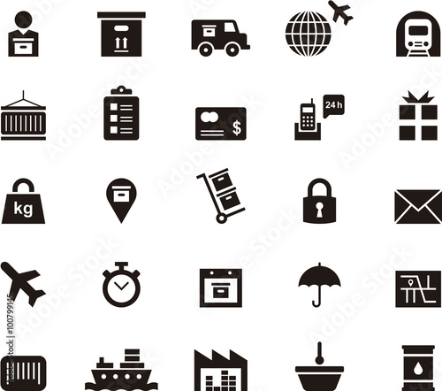 TRANSPORTATION black icons pack