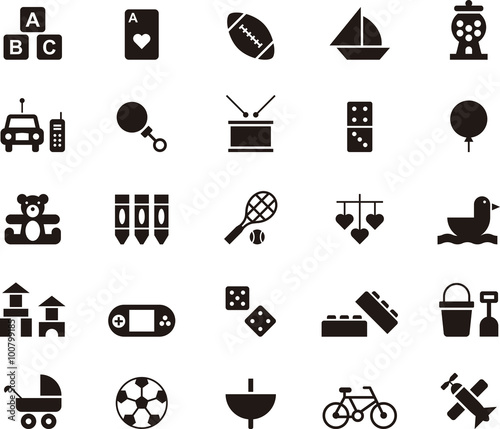 TOYS & GAMES glyph falt icons
