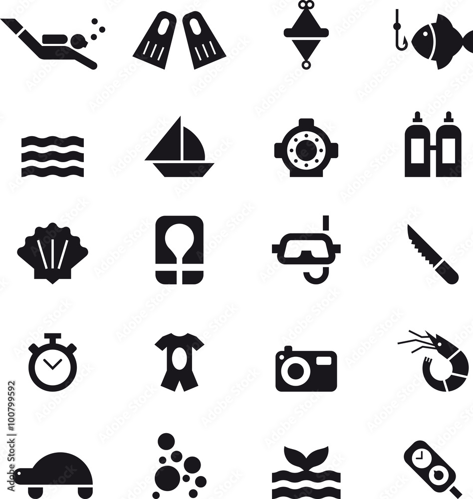 DIVING black icons pack DIVING black icons pack
