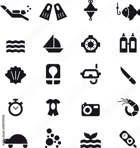 DIVING black icons pack