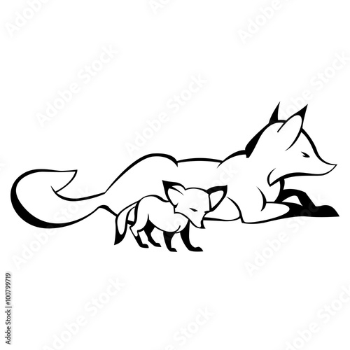 Fox sign in curve lines