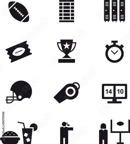 AMERICAN FOOTBALL black icons pack