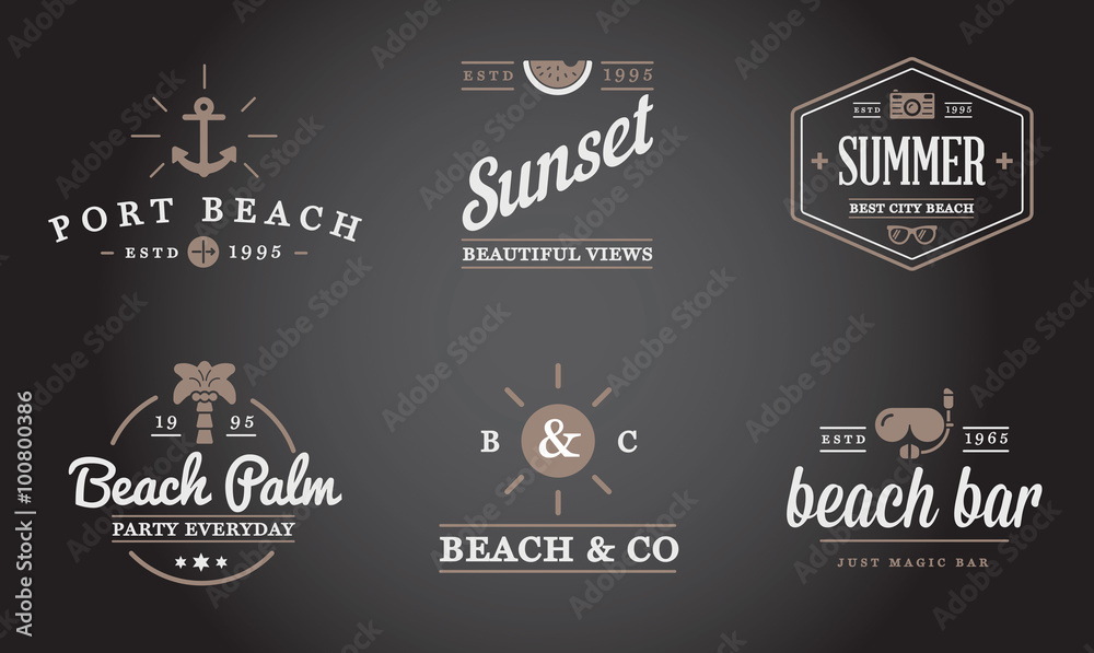 Set of Vector Beach Sea Bar Elements and Summer can be used as Logo or Icon in premium quality Set of Vector Beach Sea Bar Elements and Summer can be used as Logo or Icon in premium quality