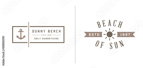 Set of Vector Beach Sea Bar Elements and Summer can be used as Logo or Icon in premium quality