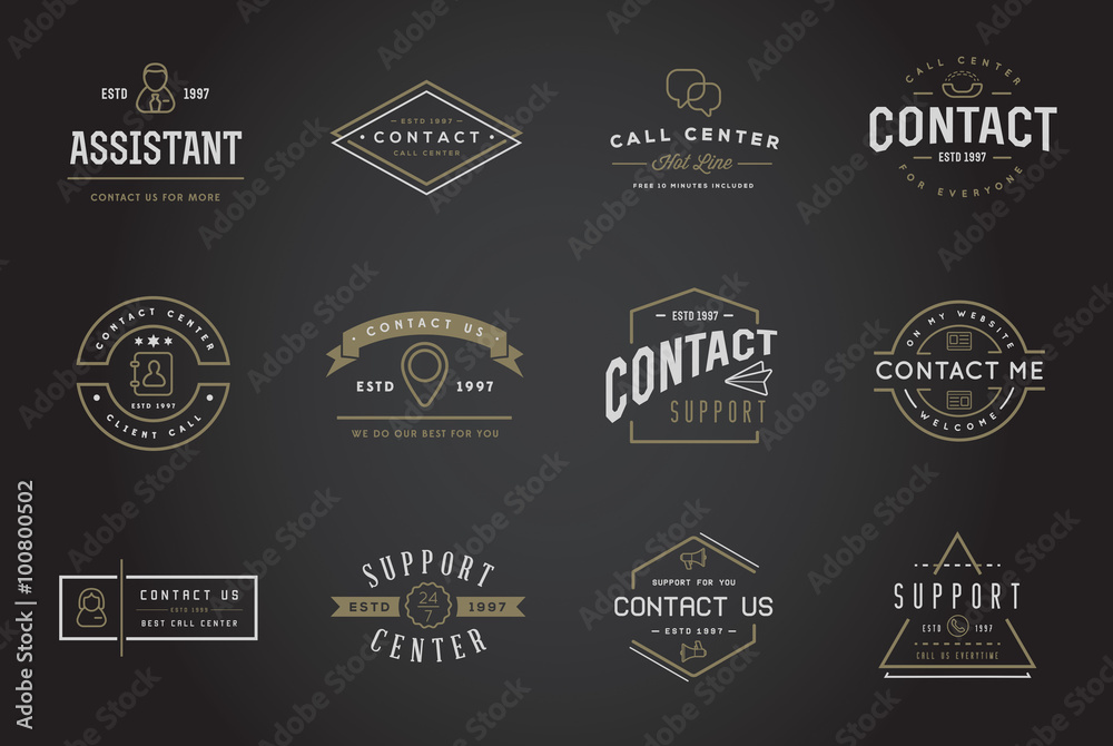 Set of Contact us Service Elements and Assistance Support can be used as Logo or Icon in premium quality Set of Contact us Service Elements and Assistance Support can be used as Logo or Icon in premium quality