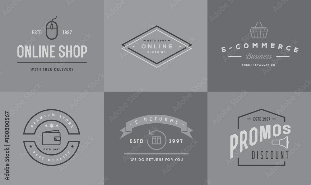 Set of Vector E-Commerce Icons Shopping and Online can be used as Logo or Icon in premium quality Set of Vector E-Commerce Icons Shopping and Online can be used as Logo or Icon in premium quality
