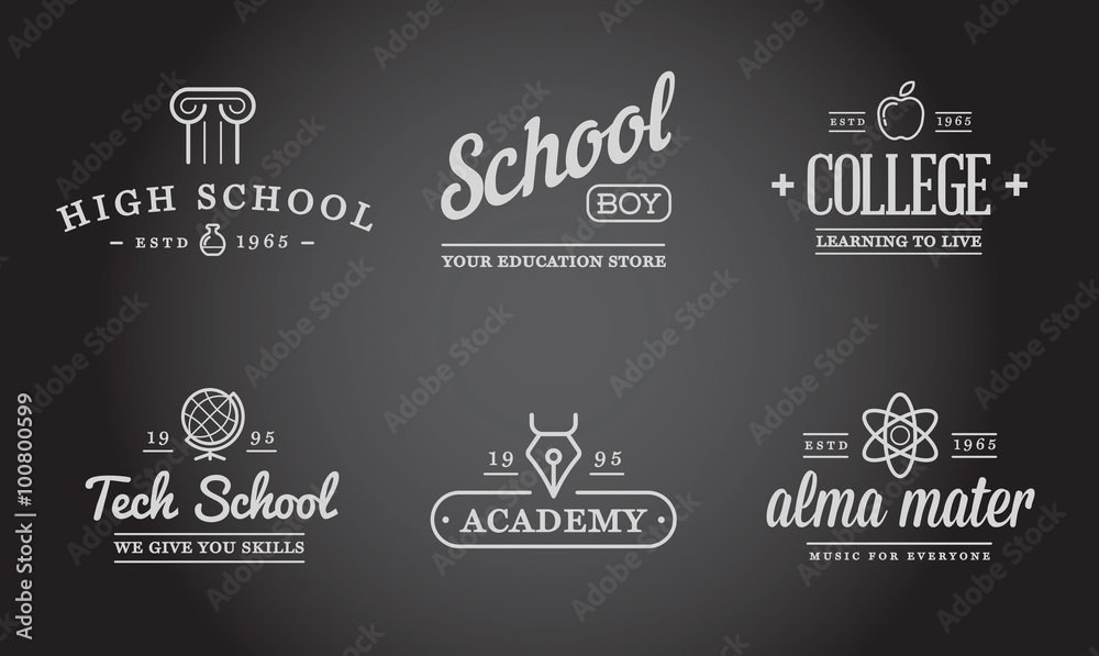 Set of Vector Education Icons Illustration can be used as Logo or Icon in premium quality