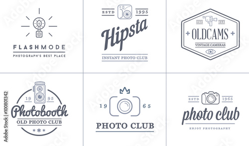 Set of Vector Photo Camera Photography Elements and Video Camera Icons Illustration can be used as Logo or Icon in premium quality