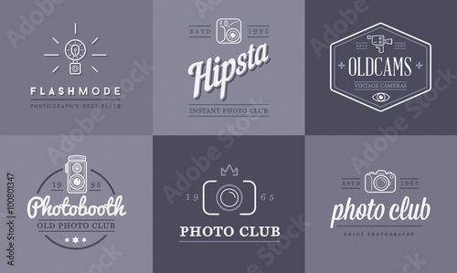 Set of Vector Photo Camera Photography Elements and Video Camera Icons Illustration can be used as Logo or Icon in premium quality