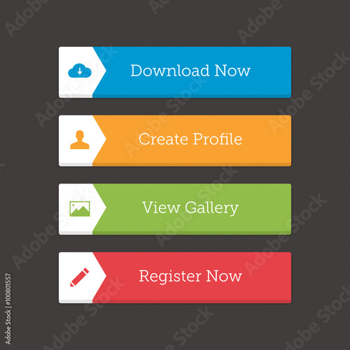 Four web buttons set