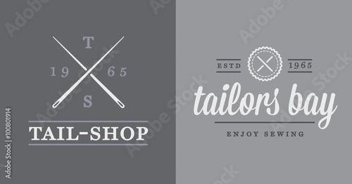 Set of Vector Tailoring Tailor Sew Elements and Sewing Knitting Illustration can be used as Logo or Icon in premium quality