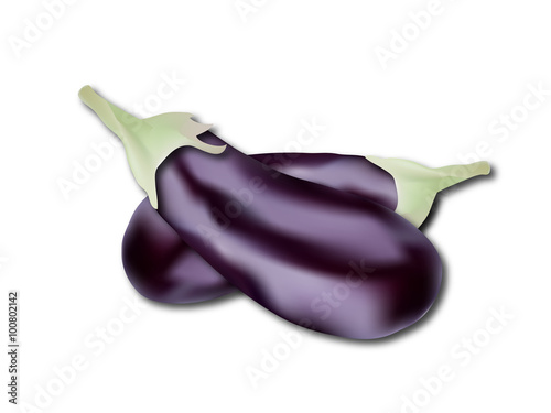 eggplants isolated on white background