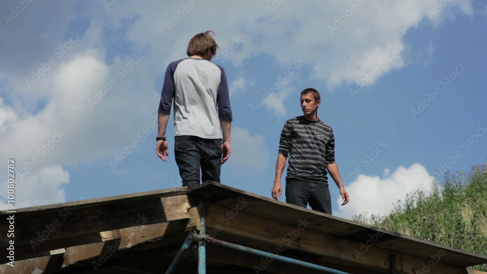 men discussing something in motion men discussing something in motion