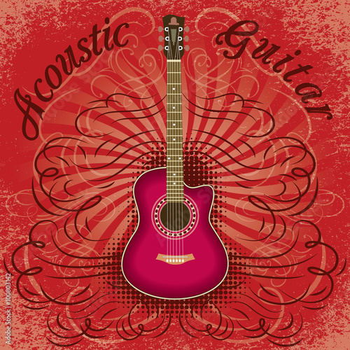 grunge guitar background for the cover, advertising or invitation