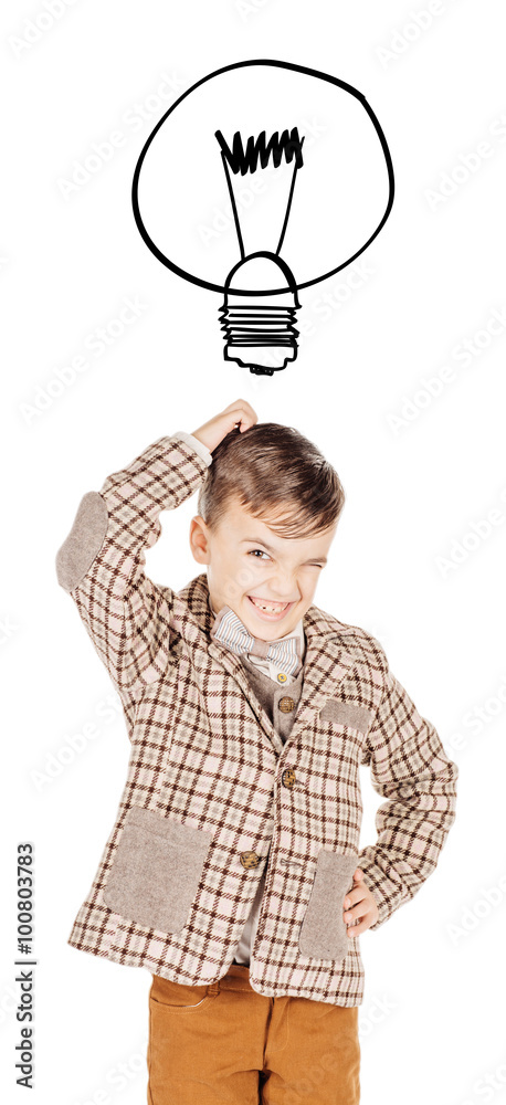 Portrait adorable young happy boy looking at camera isolated on Portrait adorable young happy boy looking at camera isolated on