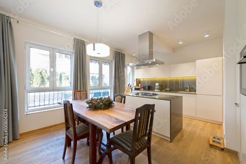 Dining area in luxury apartment