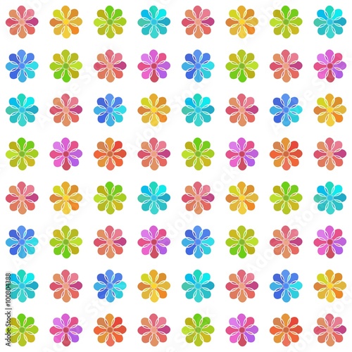 Seamless pattern with pastel colored flowers