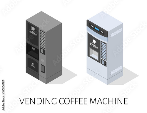 vending coffee machine isometric vector
