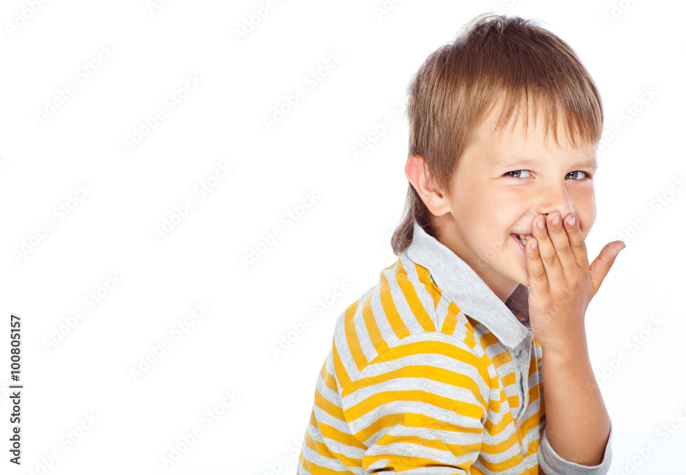 Funny kid, white background Funny kid, white background