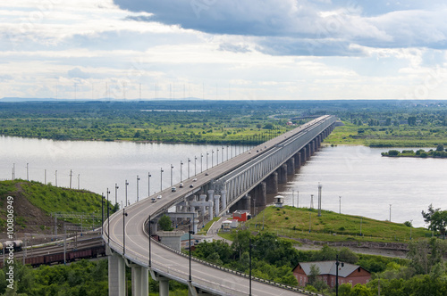 The bridge troght the river Amur