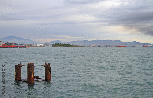 seascape against the background of Sumatra island