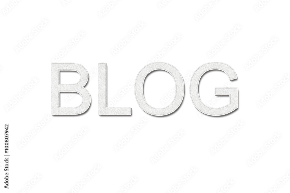 Blog word on white background