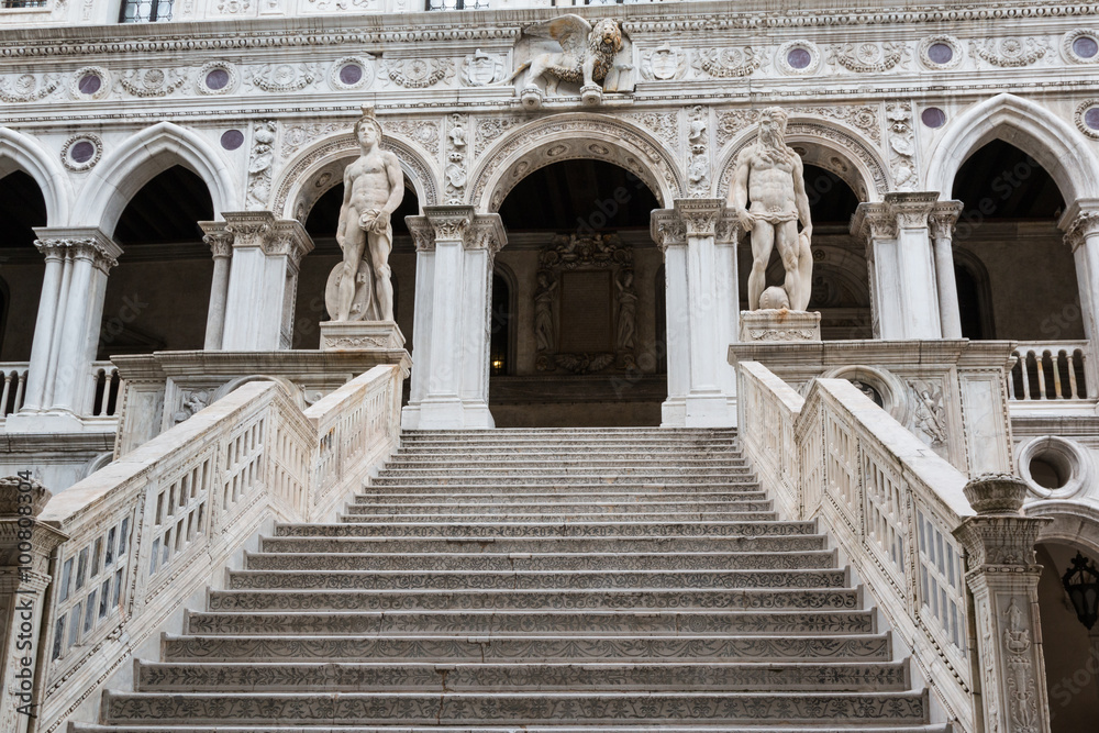 The Giants’ Staircase of the Doge’s Palace in Venice, Italy