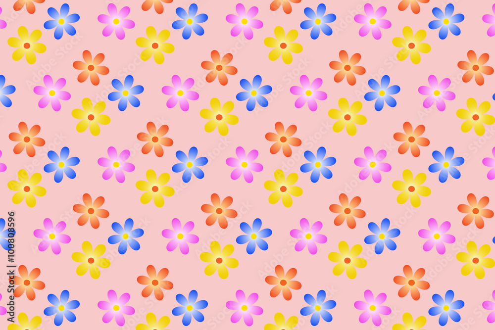 Colorful flowers pattern vector