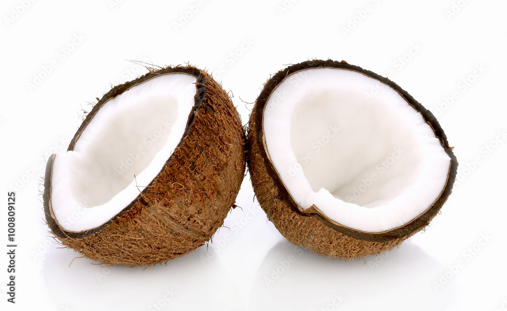Coconut with half isolated on white Background Coconut with half isolated on white Background