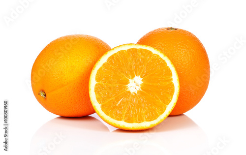 Sweet orange fruit on white background