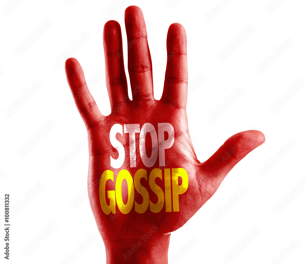 Stop Gossip written on hand isolated on white background Stop Gossip written on hand isolated on white background