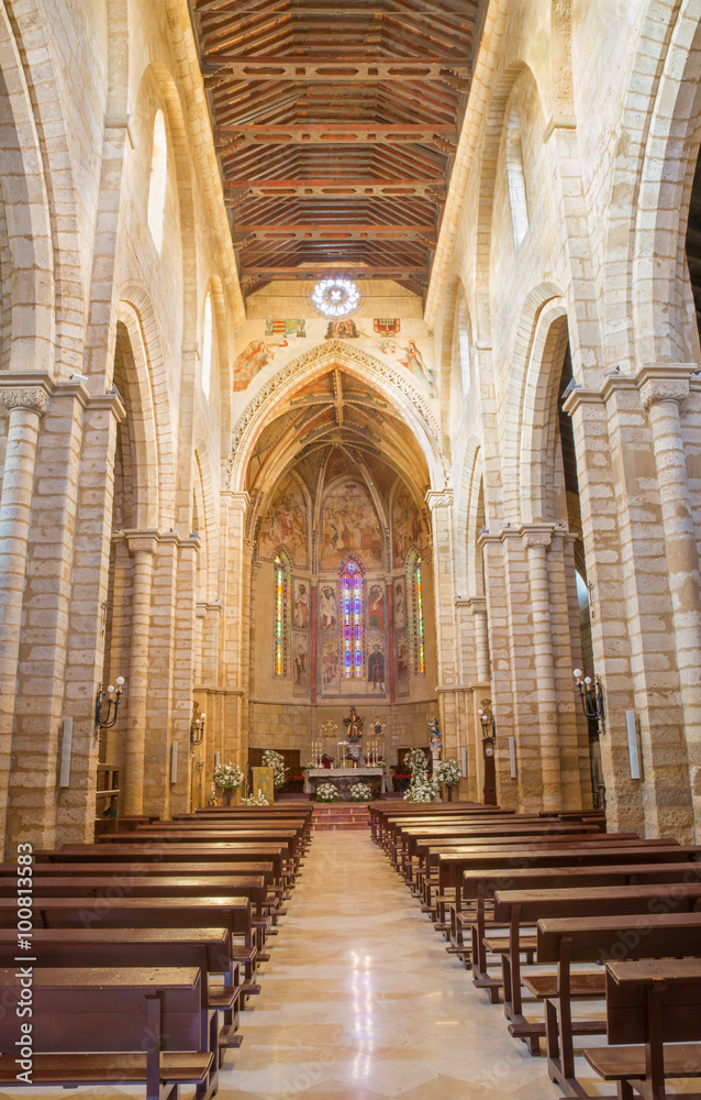 CORDOBA, SPAIN - MAY 27, 2015: The gothic nave of medieval church Iglesia de San Lorenzo.