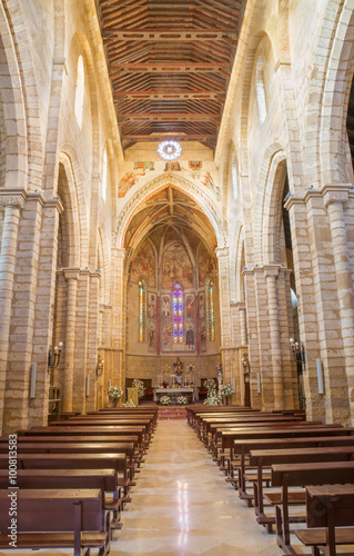 CORDOBA  SPAIN - MAY 27  2015  The gothic nave of medieval church Iglesia de San Lorenzo.