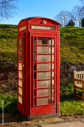 WYMESWOLD  ENGLAND - JANUARY 15  A rural British red traditional telephone box. In Wymeswold  England on 15th January 2016.