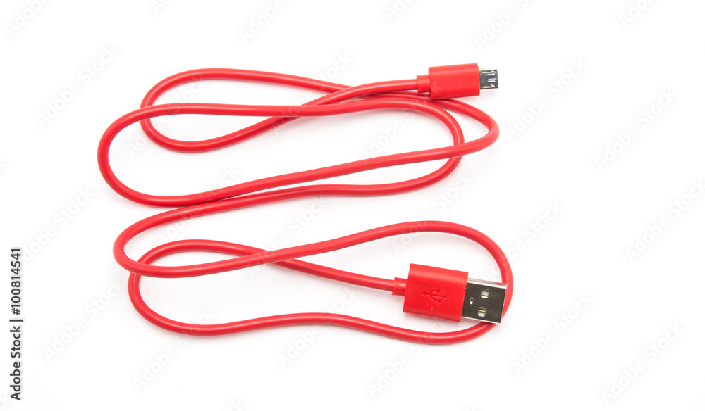 Red USB Cable Plug Red USB Cable Plug