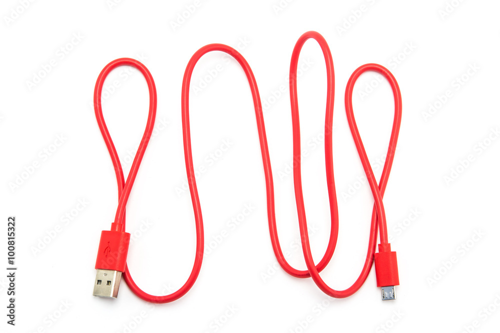 Red USB Cable Plug Red USB Cable Plug