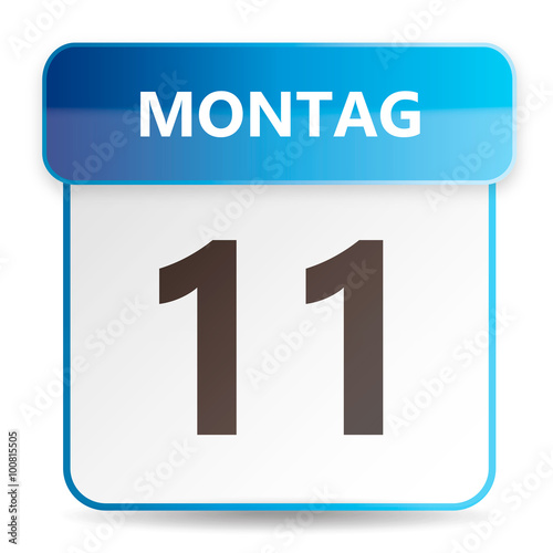 Schöner blauer Kalender mit Wochentag Montag