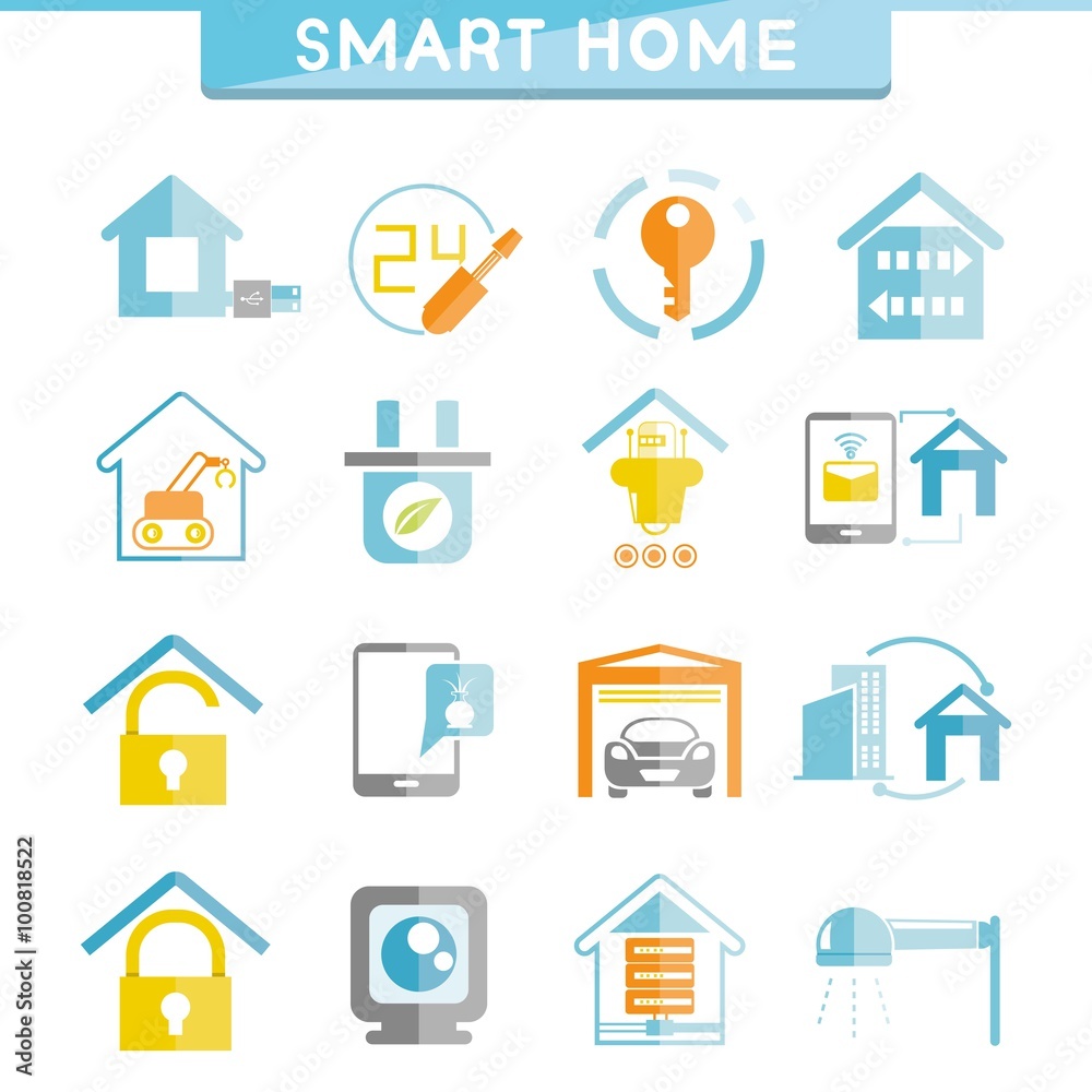 smart home icons, internet of things smart home icons, internet of things