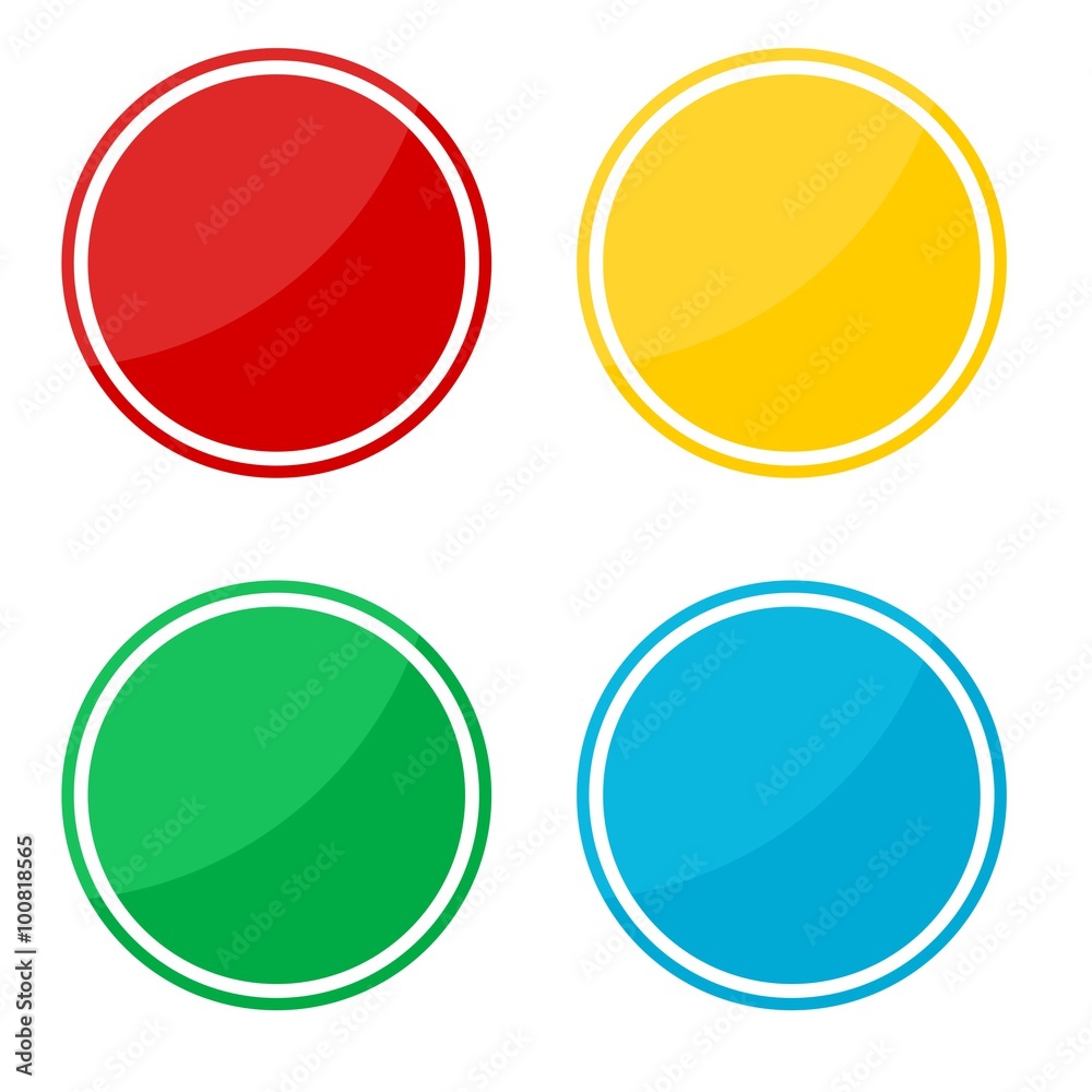 4 different sticker, circle shape