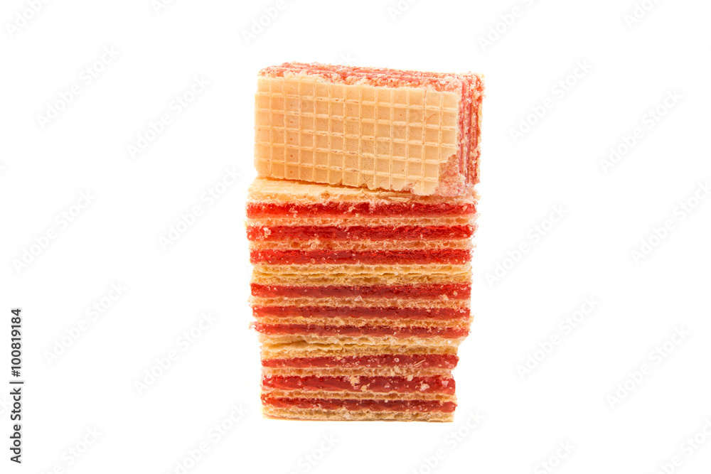 Wafers or honeycomb waffles isolated