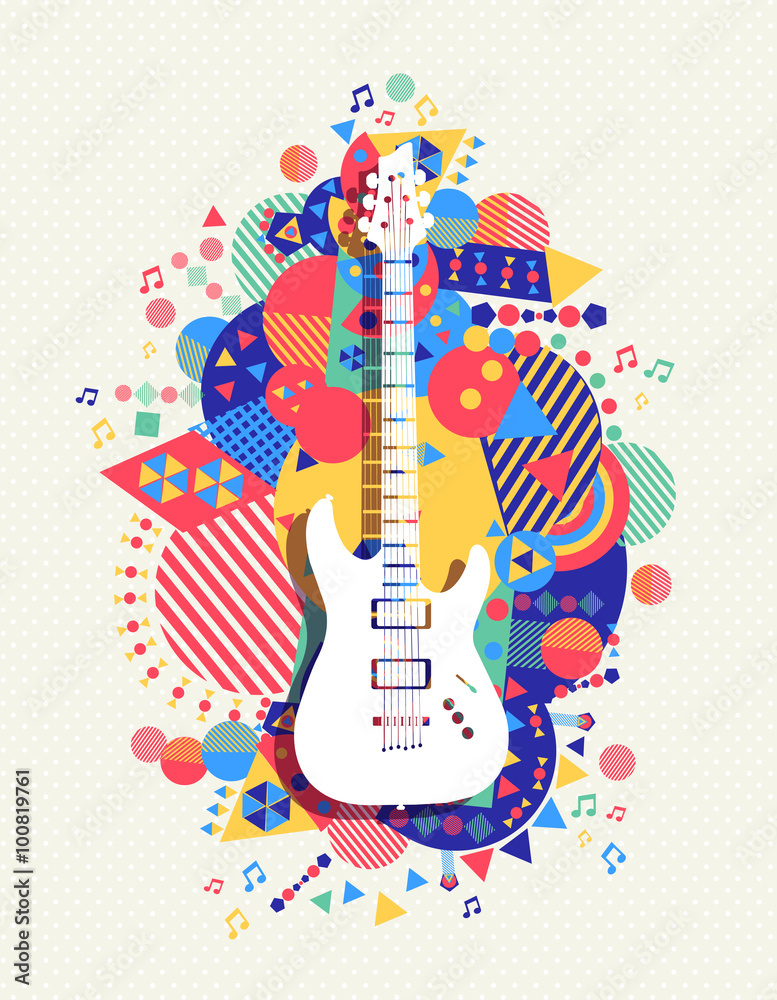 Fototapeta premium Gitara elektryczna ikona koncepcja kształt koloru muzyki