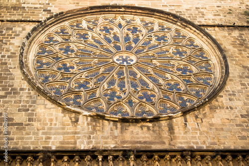 Gothic temple of Santa Maria del Mar in Barcelona  Spain.