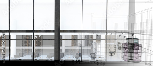 Ufficio con computer, sala progettazione