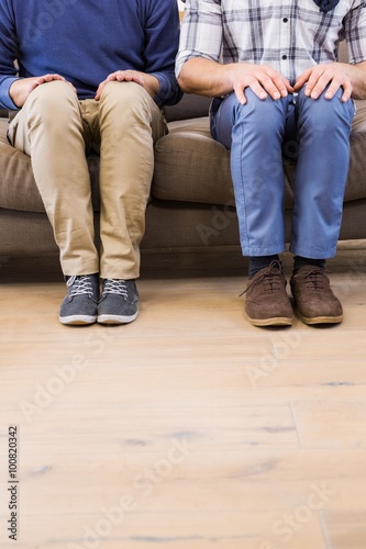 Gay couple relaxing on the couch © WavebreakMediaMicro